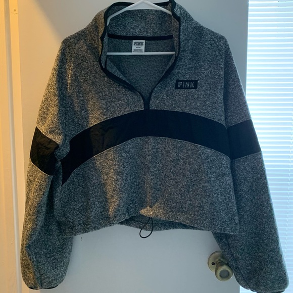 PINK Victoria's Secret Sweaters - PINK half zip crop sweater